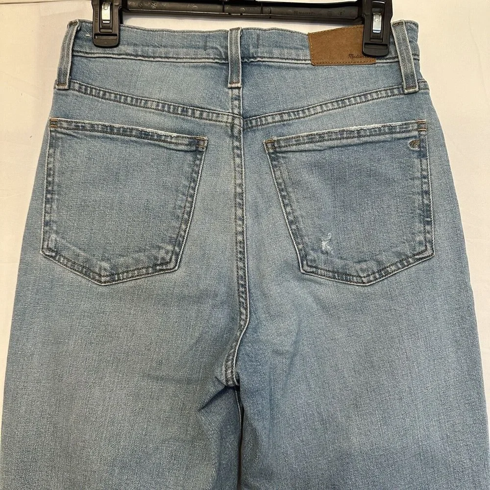 Madewell Womens Size 27 Perfect Vintage Straight Jeans Distressed Light Wash - Picture 6 of 8